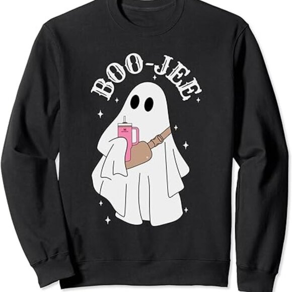 Boo-Jee Halloween Spooky Season Cute Ghost Boujee Boogee Sweatshirt - Picture 1 of 5